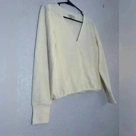 MADEWELL Texture & Thread Women’s Small Plus Ottoman Cream White Knit Wrap Top - Picture 6 of 10